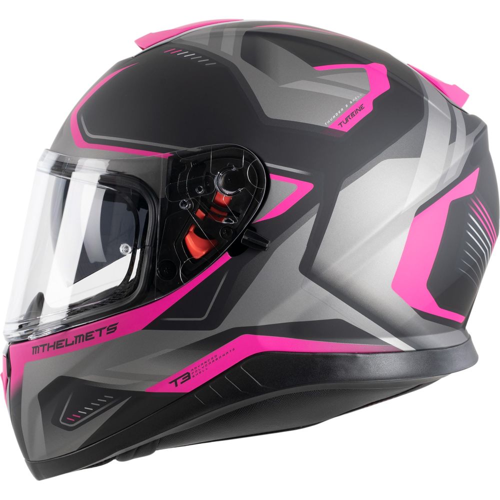 MT Thunder 3 Turbine C8 Full Face Helmet Matt Pink - ThrottleChimp