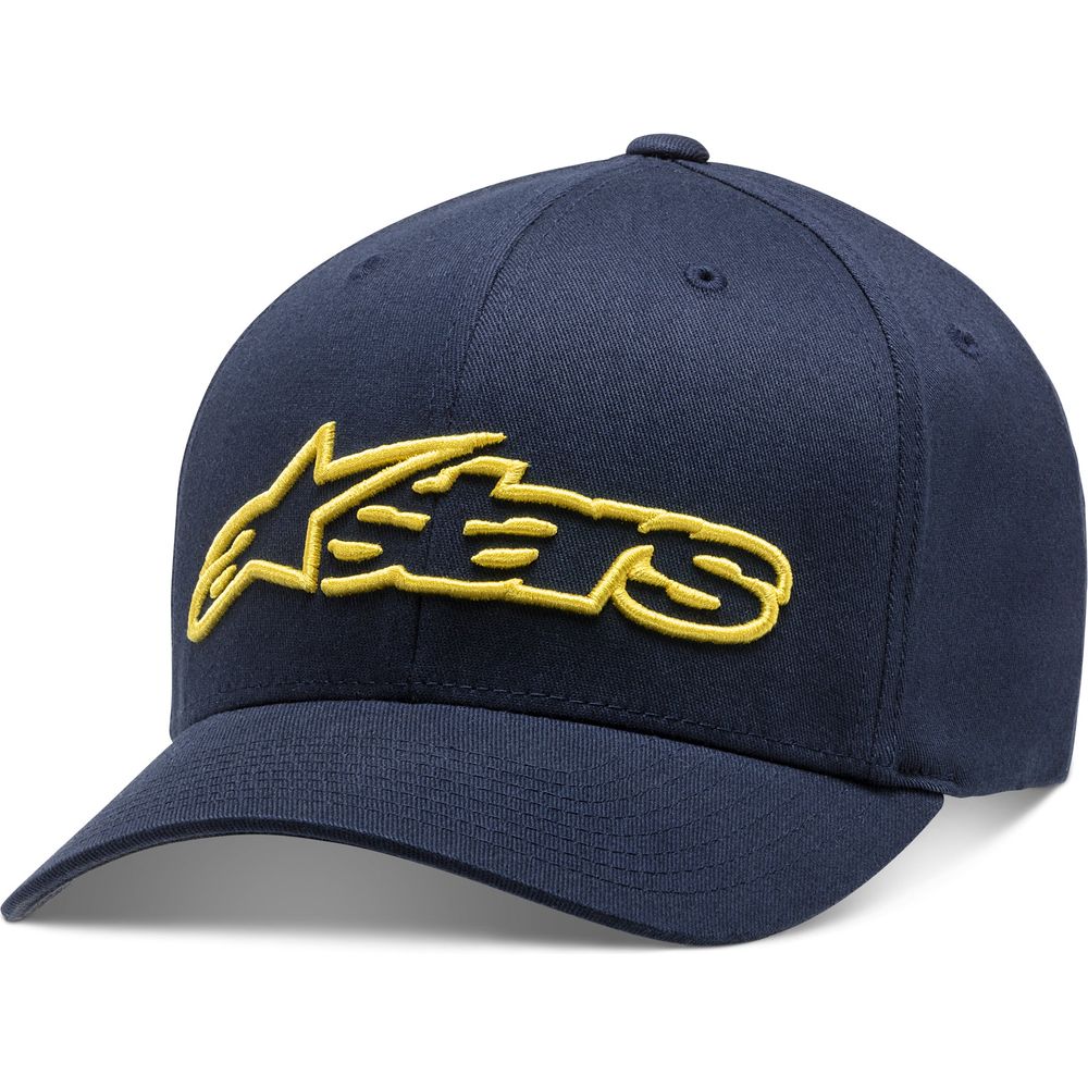 Alpinestars Blaze Flexfit Cap Navy / Yellow - ThrottleChimp