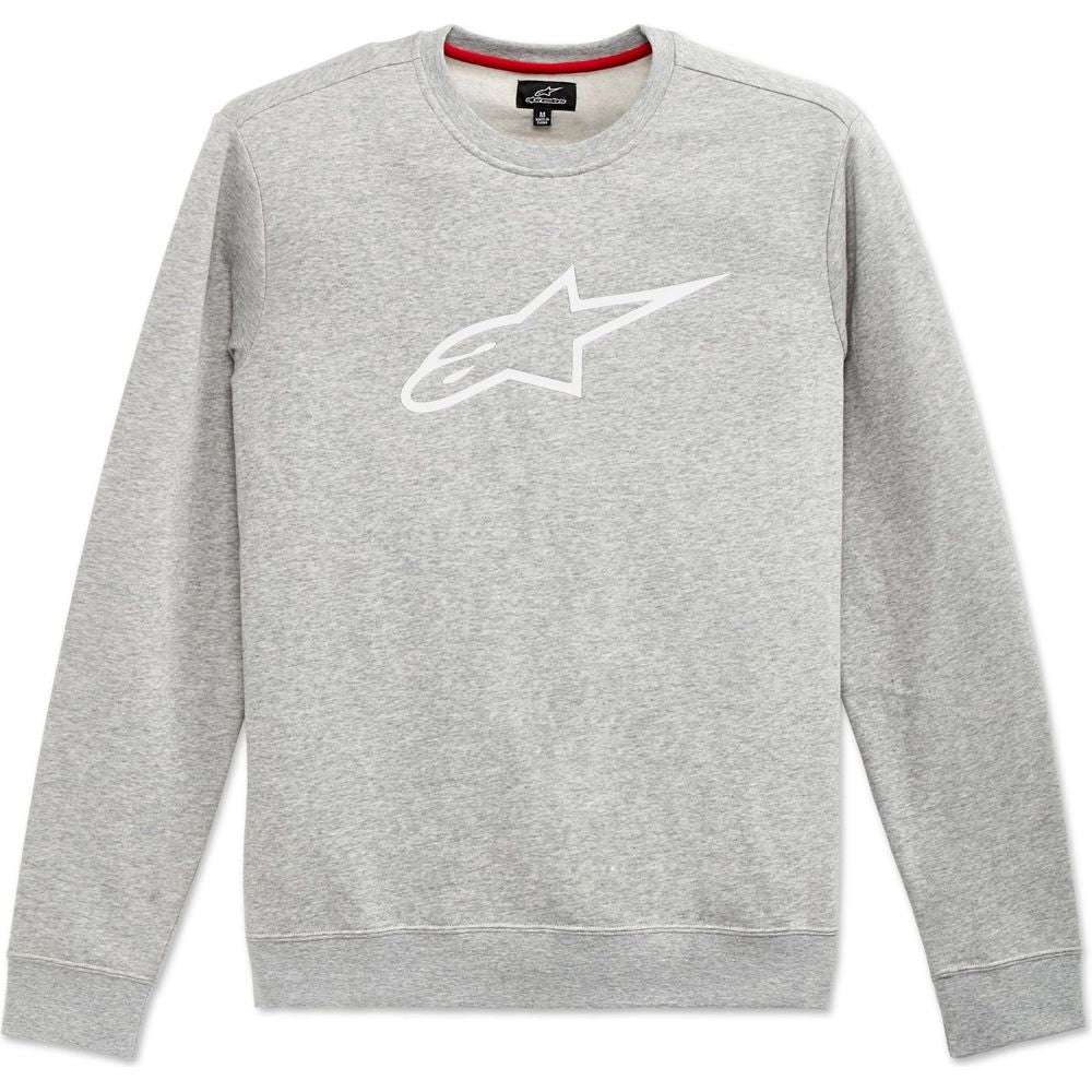 Alpinestars Ageless Crew Fleece Grey Heather / White FREE 1 YEAR Returns, FREE UK Delivery | ThrottleChimp