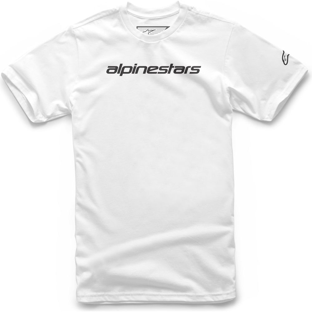 Alpinestars Linear Wordmark Tee White / Black - ThrottleChimp