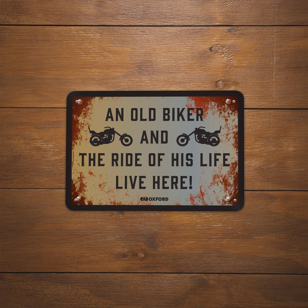 Oxford The Ride Of His Life Live Here Garage Metal Sign - 30cm x 20cm x 0.25mm (Image 2) - ThrottleChimp