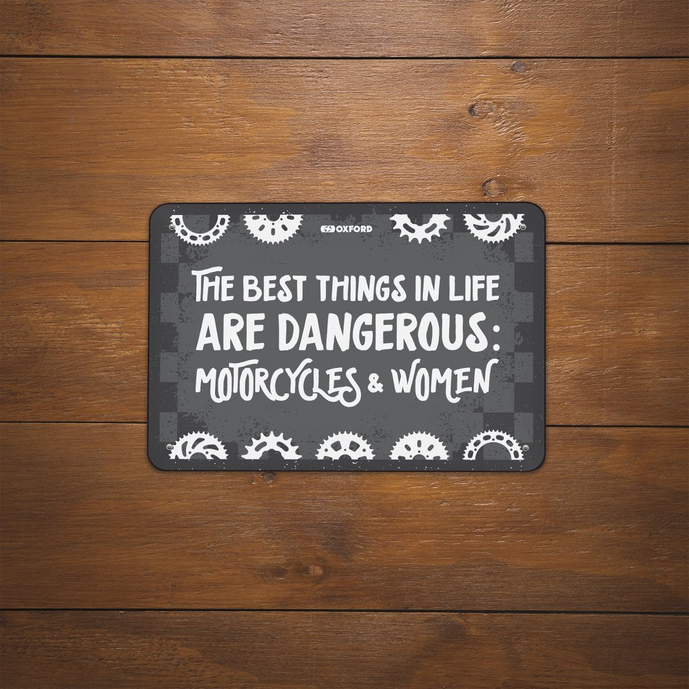 Oxford The Best Thing In Life Garage Metal Sign - 30cm x 20cm x 0.25mm (Image 2) - ThrottleChimp