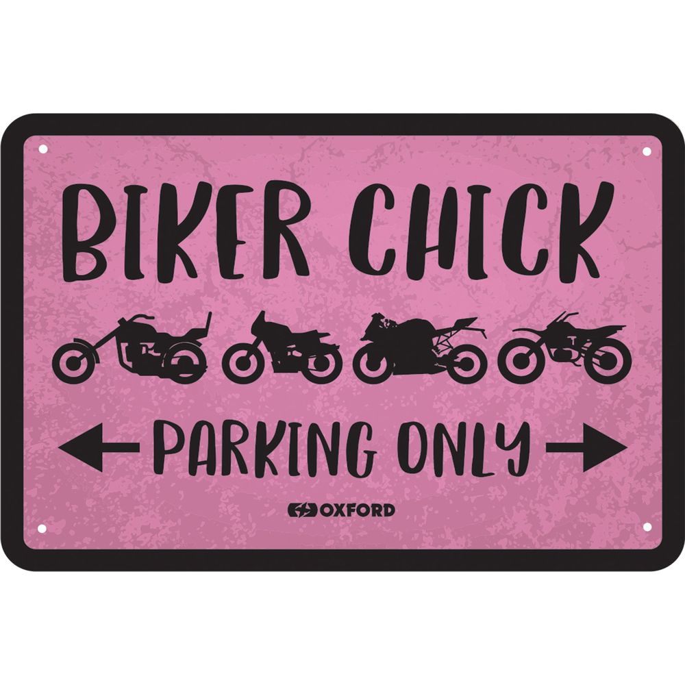 Oxford Biker Chick Garage Metal Sign - 30cm x 20cm x 0.25mm - ThrottleChimp