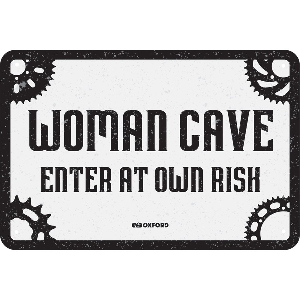 Oxford Woman Cave Garage Metal Sign - 30cm x 20cm x 0.25mm - ThrottleChimp