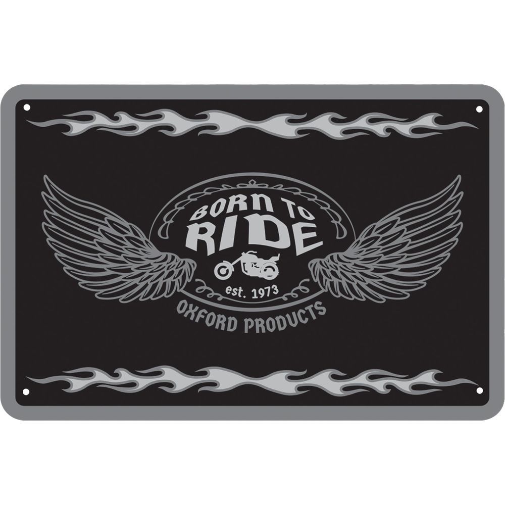 Oxford Born To Ride Garage Metal Sign - 30cm x 20cm x 0.25mm - ThrottleChimp