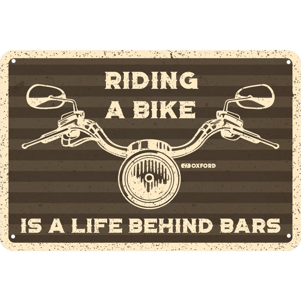 Oxford Riding A Bike Garage Metal Sign - 30cm x 20cm x 0.25mm - ThrottleChimp