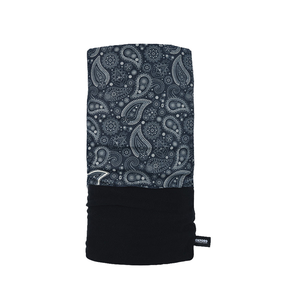 Oxford Snug Thermal Head & Neckwear MC Paisley Navy - ThrottleChimp