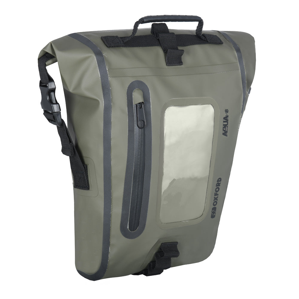 Oxford Aqua M8 Tank Bag Khaki / Black - 8 Litres - ThrottleChimp