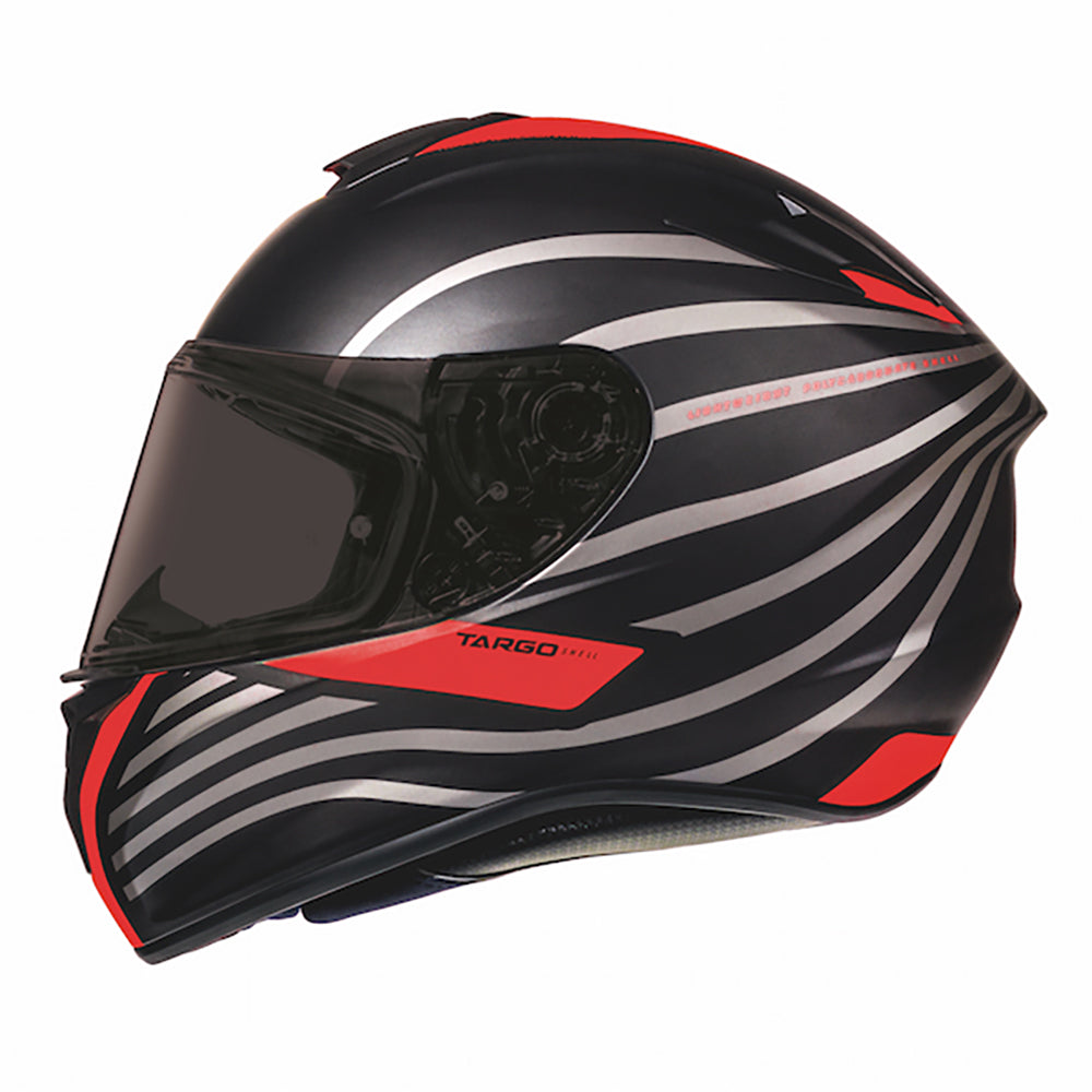 MT Targo Doppler Full Face Helmet Matt Black / Red - ThrottleChimp