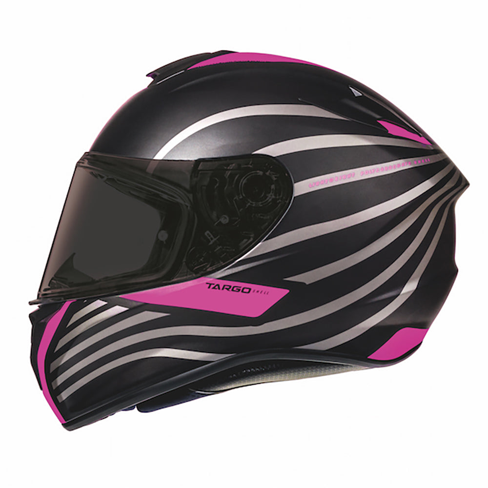 MT Targo Doppler Full Face Helmet Matt Black / Pink - ThrottleChimp