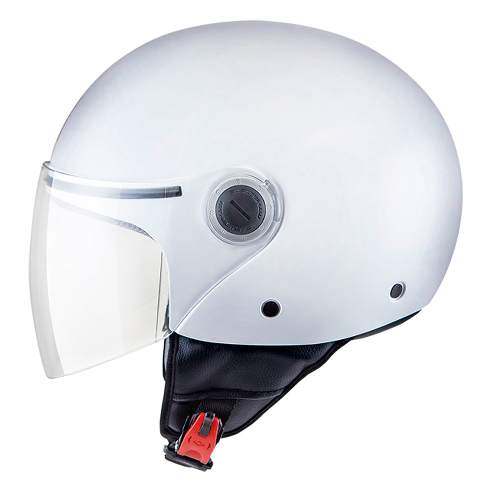 MT Street Open Face Helmet Gloss Pearl White - ThrottleChimp