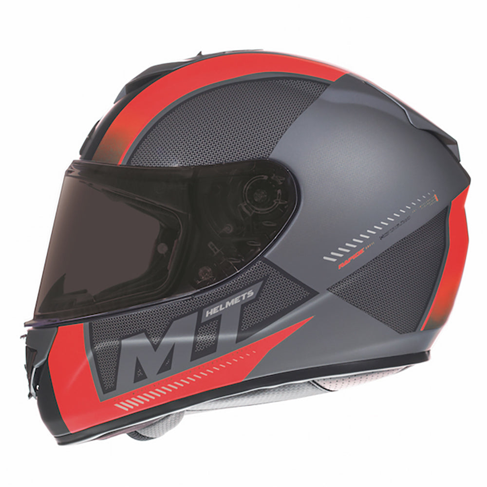 MT Rapide Overtake Full Face Helmet Matt Black / Red - ThrottleChimp