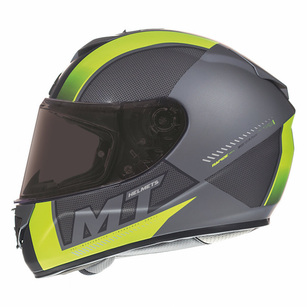 MT Rapide Overtake Full Face Helmet Matt Black / Fluo Yellow - ThrottleChimp