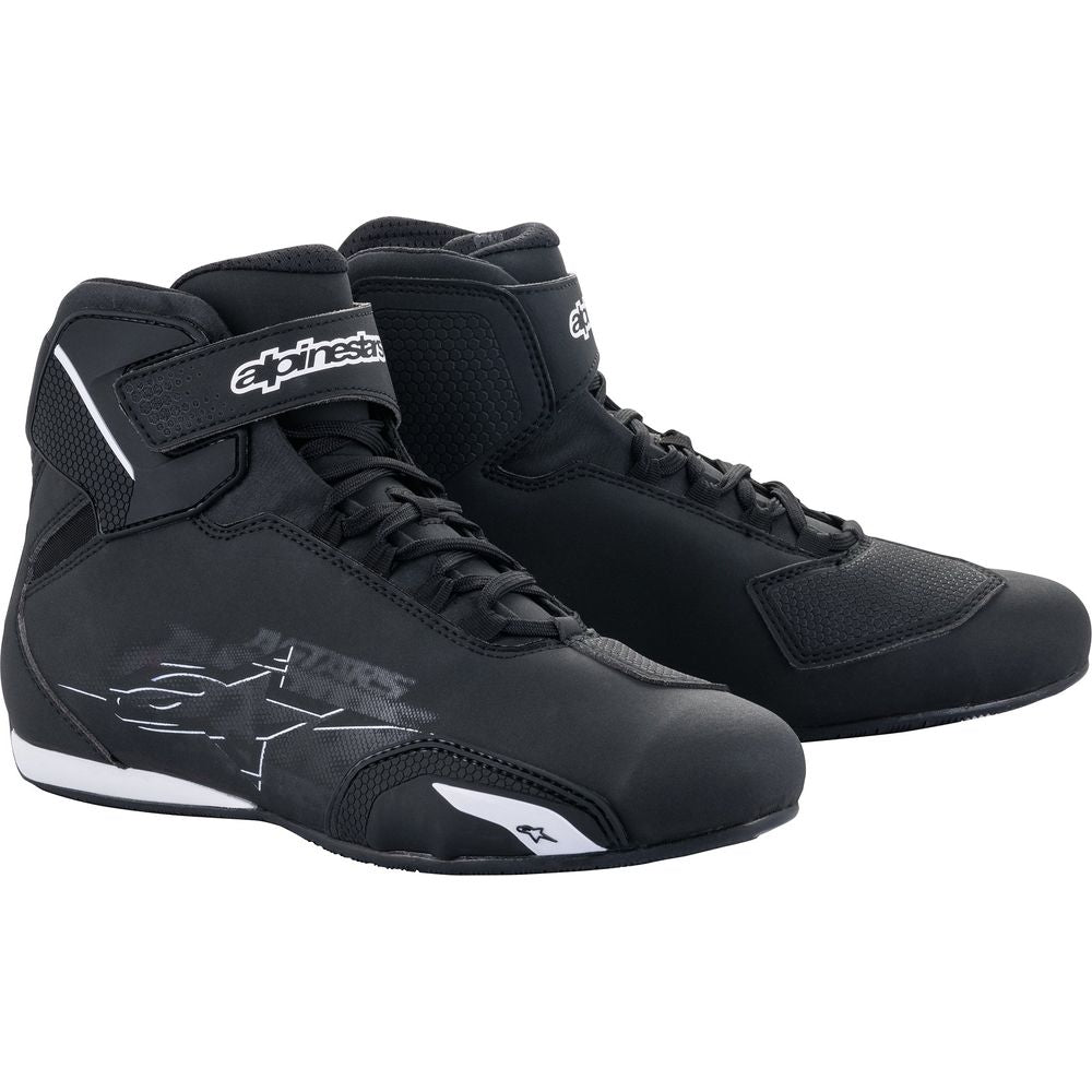 Alpinestars Sektor Riding Shoes Black / White - ThrottleChimp