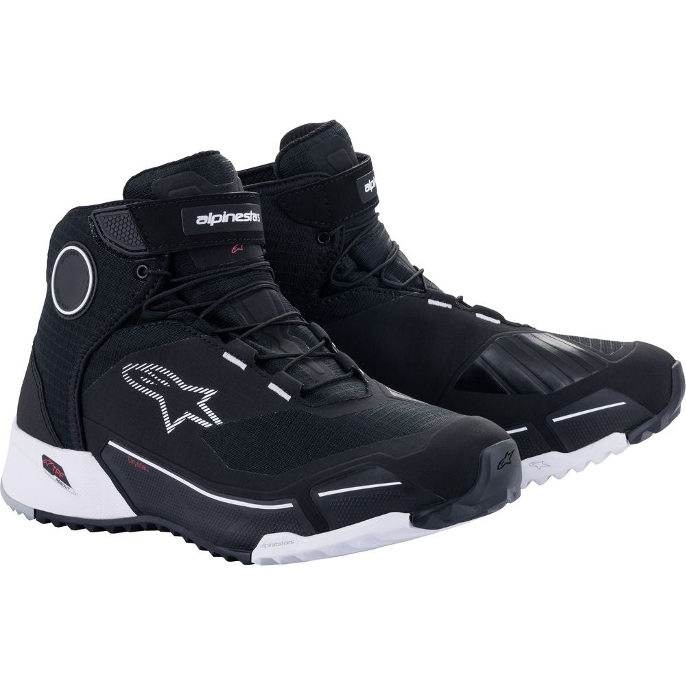 Alpinestars CR-X Drystar Riding Shoes Black / White - ThrottleChimp