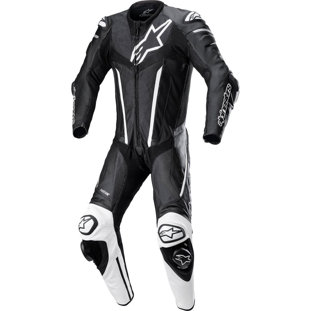 Alpinestars Fusion One Piece Leather Suit Black / White - ThrottleChimp