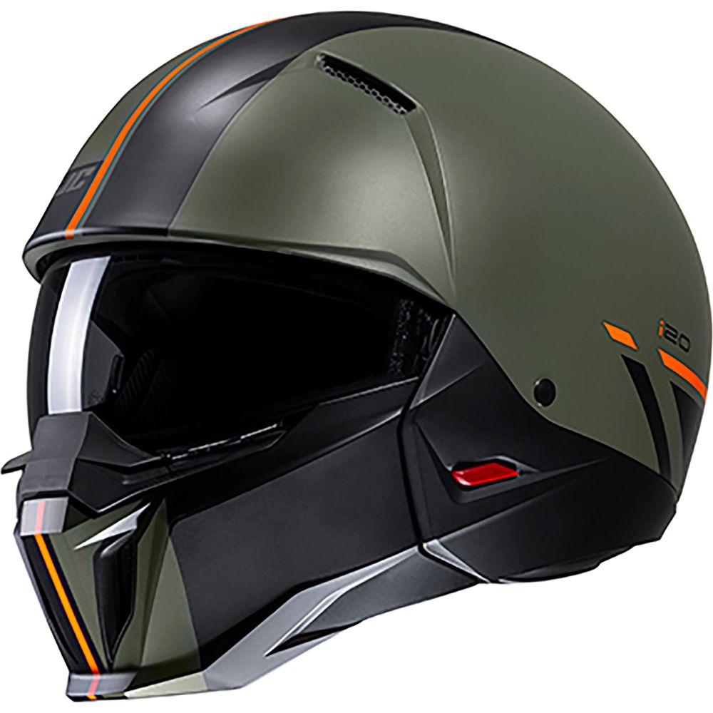 HJC I20 Batol Open Face Helmet MC4SF Green FREE 1 YEAR Returns, FREE UK Delivery | ThrottleChimp