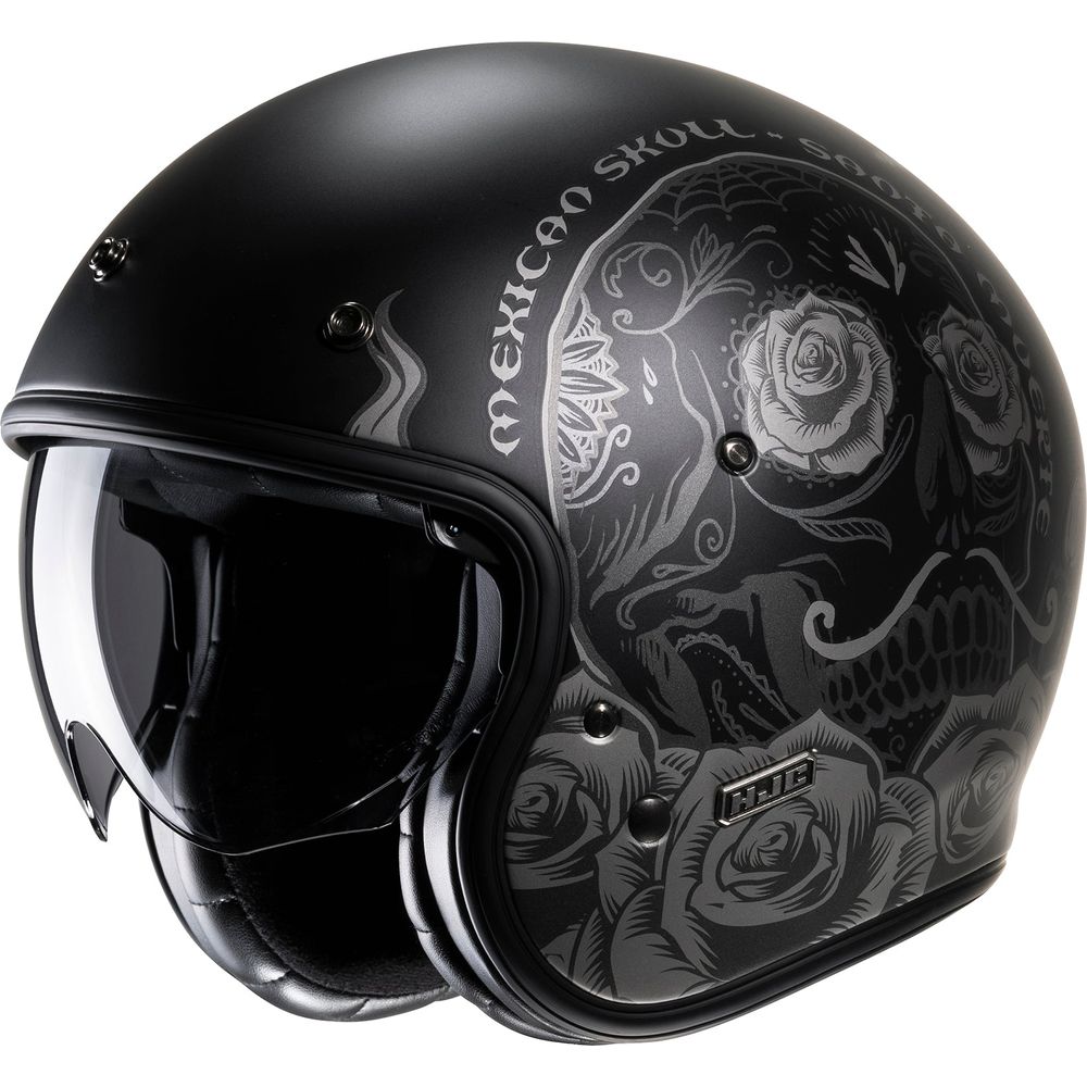 HJC V31 Desto Open Face Helmet MC5SF Black FREE 1 YEAR Returns, FREE UK Delivery | ThrottleChimp