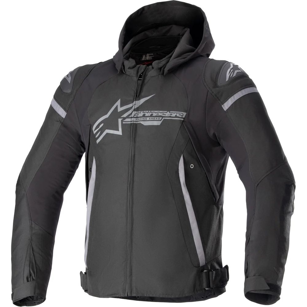 Alpinestars Zaca Waterproof Jacket Black / Dark Grey FREE 1 YEAR Returns, FREE UK Delivery | ThrottleChimp