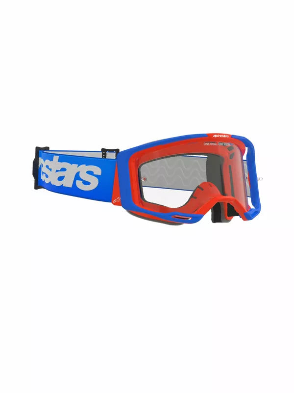 Alpinestars Vision 8 Wordmark Goggles Blue / Orange / Clear FREE 1 Year Return, FREE UK Shipping | ThrottleChimp