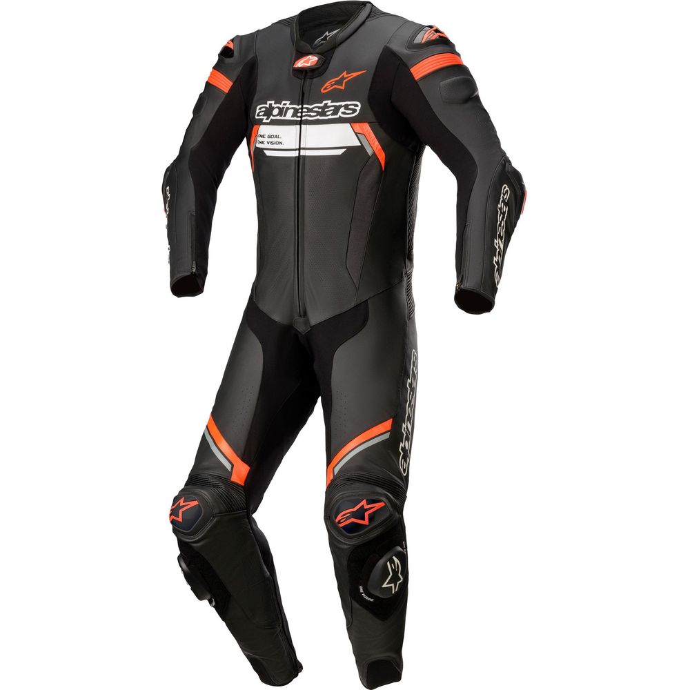 Alpinestars Missile V2 Ignition One Piece Leather Suit Black / Fluo Red - ThrottleChimp