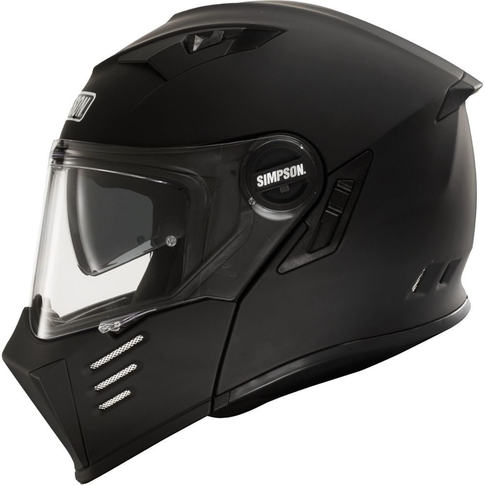 Simpson Darksome Solid ECE 22.06 Flip-Up Helmet Matt Black (Image 2) - ThrottleChimp