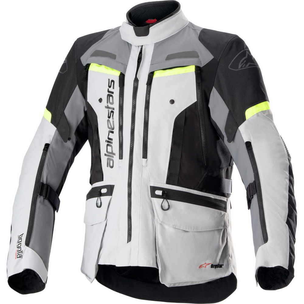 Alpinestars Bogota Pro Drystar Jacket Ice Grey / Dark Grey / Fluo Yellow - ThrottleChimp