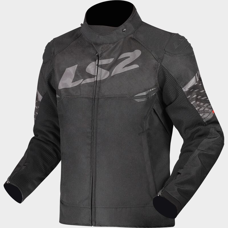 LS2 Apex Textile Jacket Black / Dark Grey FREE 1 YEAR Returns, FREE UK Delivery | ThrottleChimp