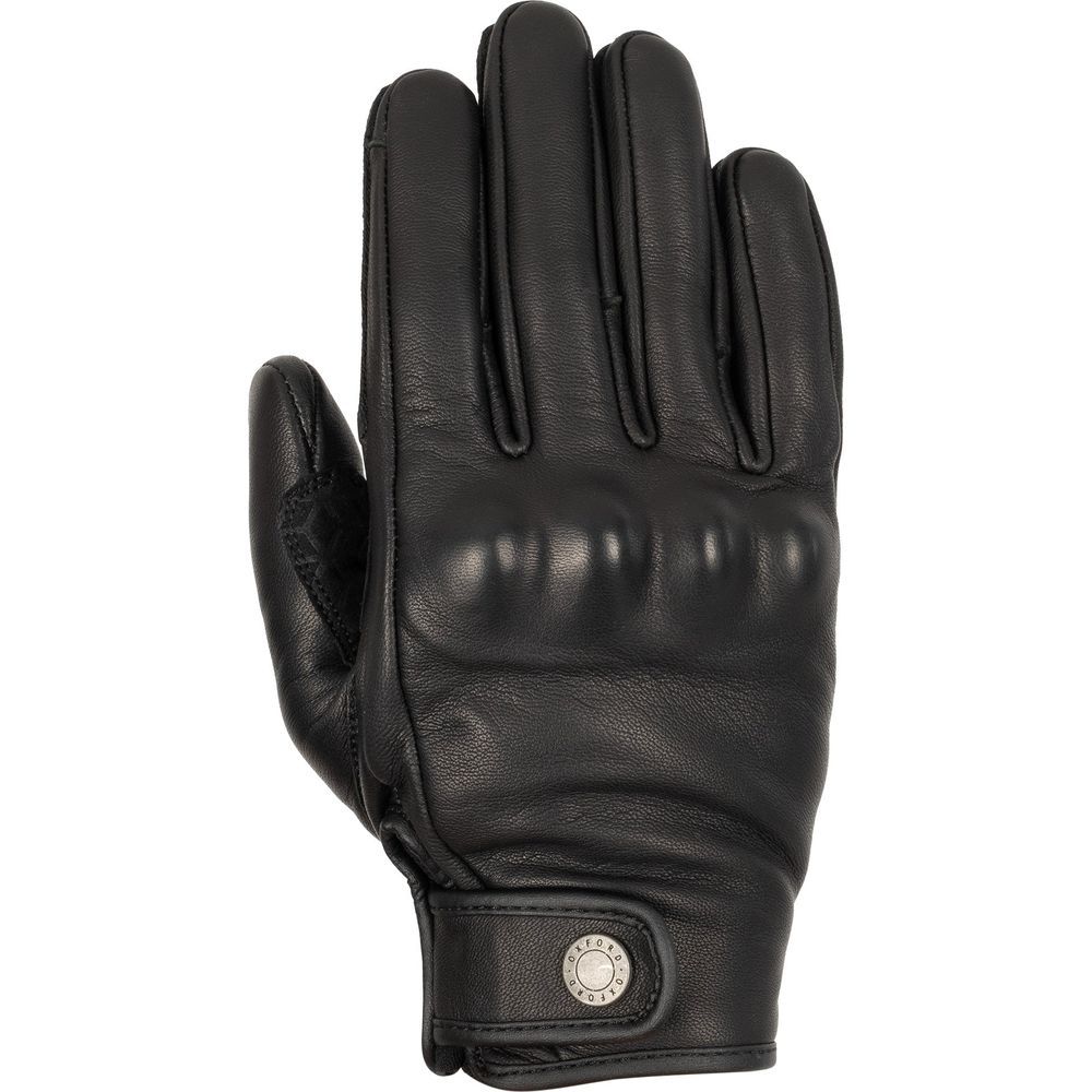 Oxford Henlow Leather Gloves Black - ThrottleChimp