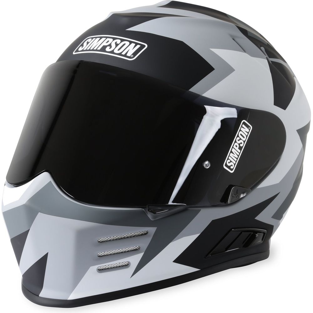 Simpson Venom Have Blue ECE 22.06 Full Face Helmet Grey / Charcoal - ThrottleChimp