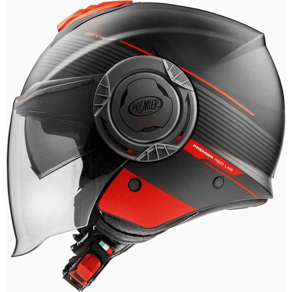 Premier Cool CH 92 Open Face Helmet Black / Red - ThrottleChimp