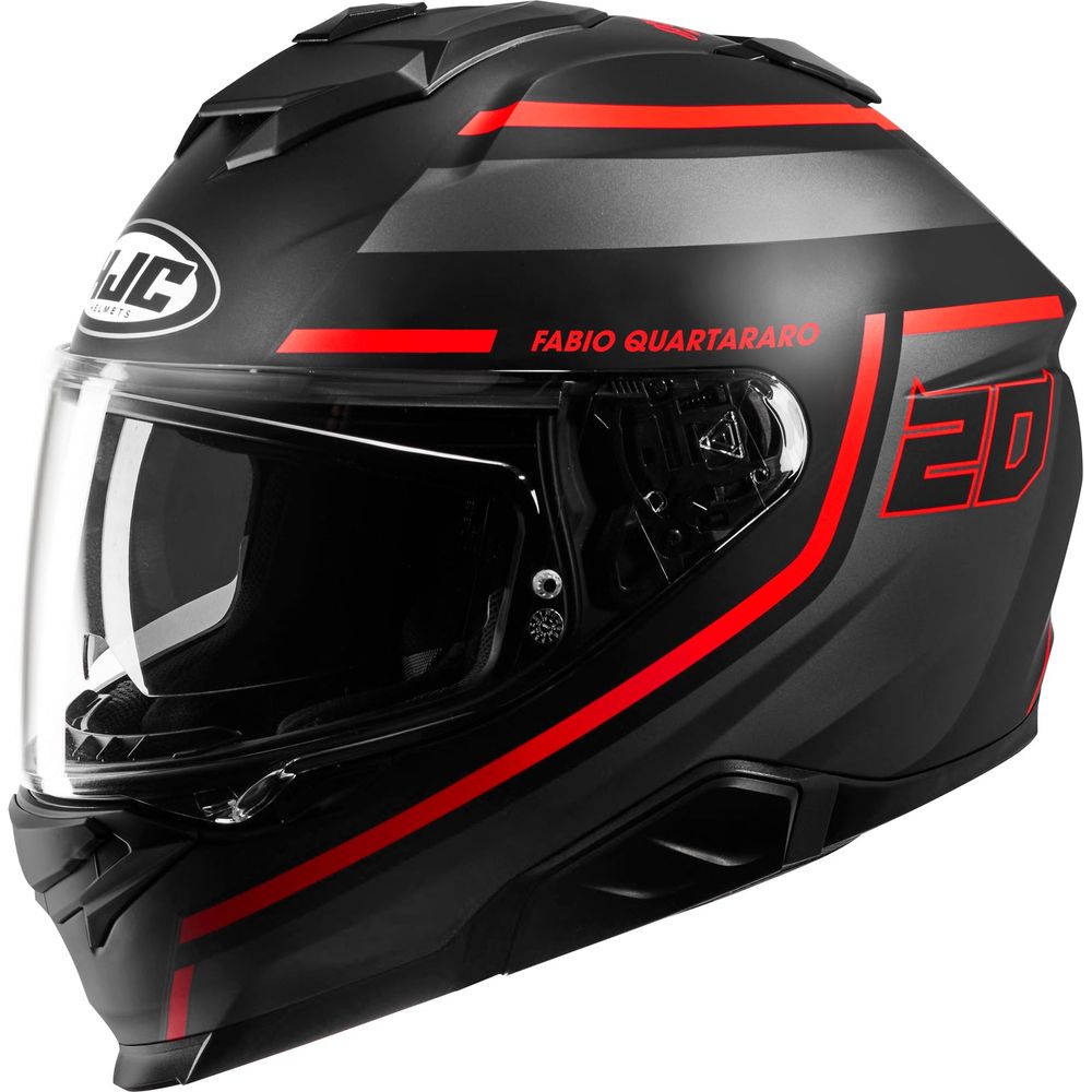 HJC I71 Fabio Quartararo 20 Full Face Helmet MC1SF Black / Red FREE 1 YEAR Returns, FREE UK Delivery | ThrottleChimp