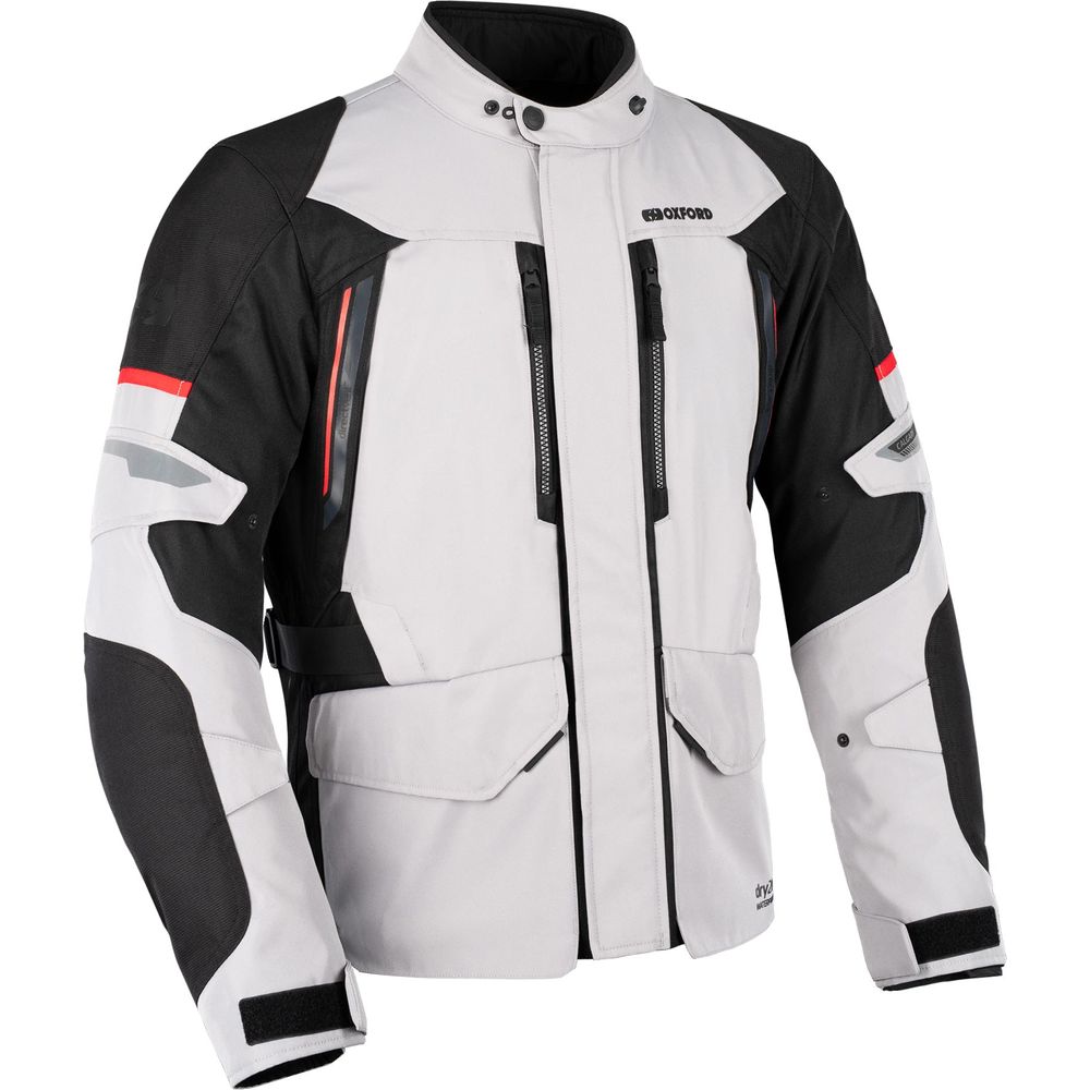 Oxford Calgary 2.0 Dry2Dry Textile Jacket Silver / Black - ThrottleChimp