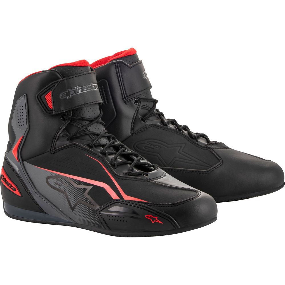 Alpinestars Faster 3 Shoes Black / Grey / Red - ThrottleChimp