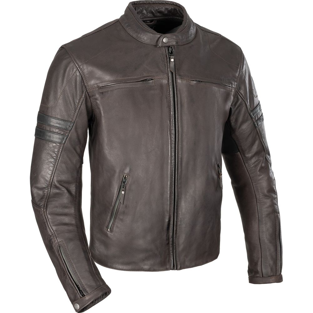 Oxford Holton Leather Jacket Brown - ThrottleChimp