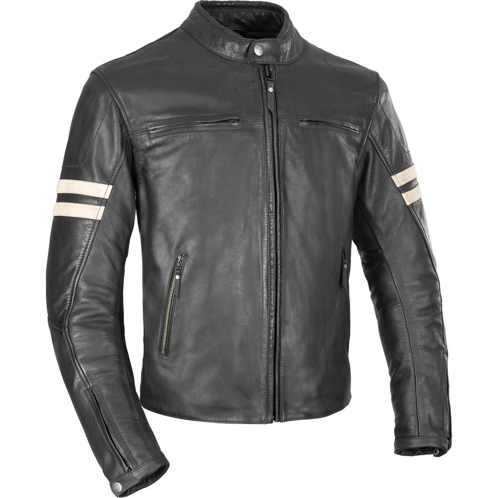 Oxford Holton Leather Jacket Black - ThrottleChimp