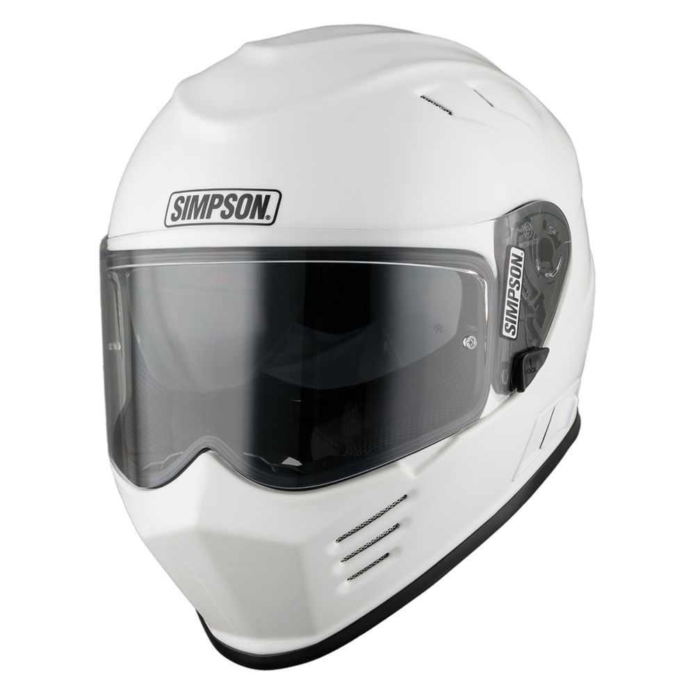 Simpson Venom Solid ECE 22.06 Full Face Helmet Gloss White - ThrottleChimp