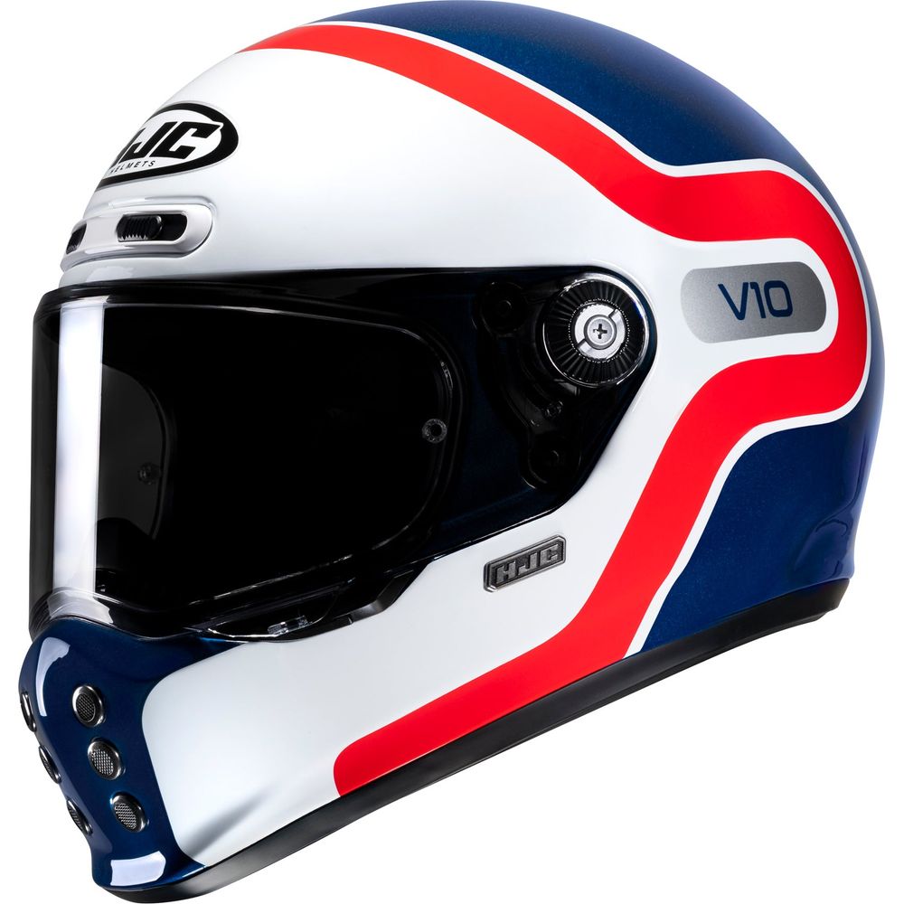 HJC V10 Grape Full Face Helmet MC21 White / Red / Blue - ThrottleChimp