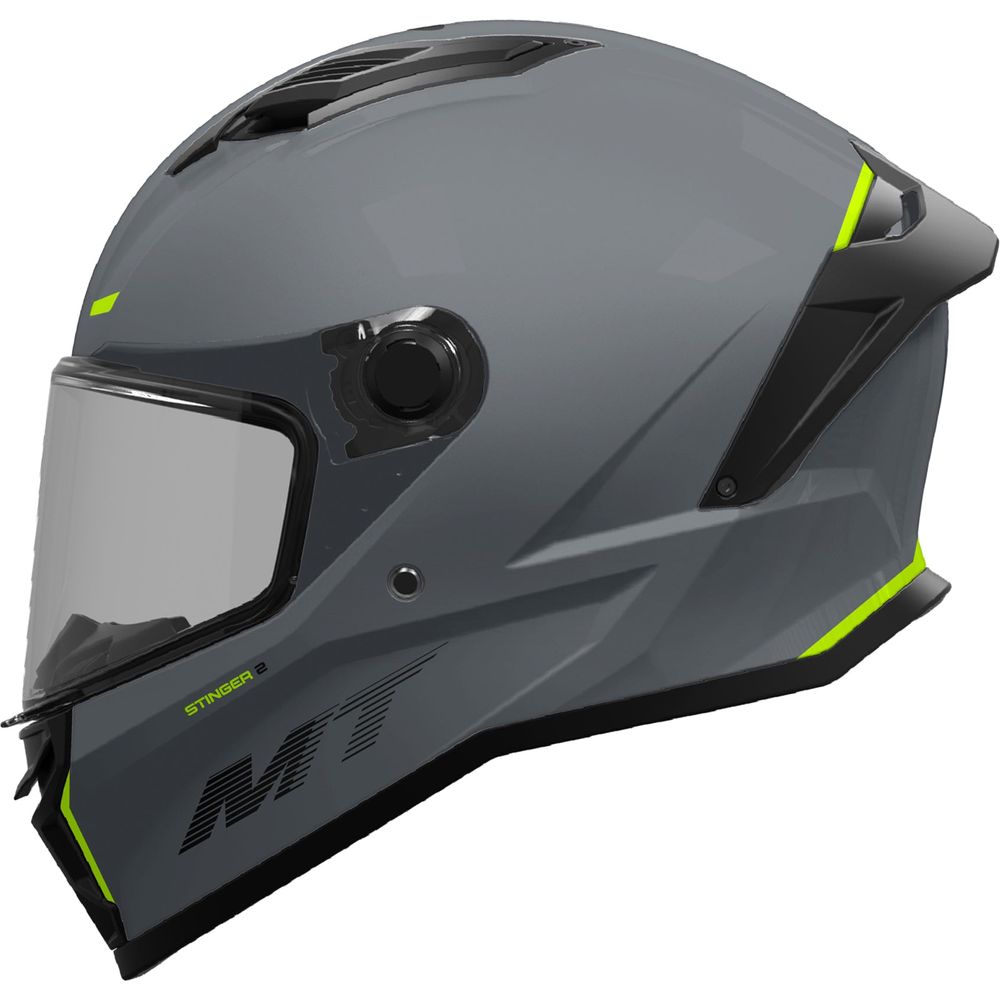 MT Stinger 2 A2 Full Face Helmet Titanium Matt Grey (Image 2) - ThrottleChimp