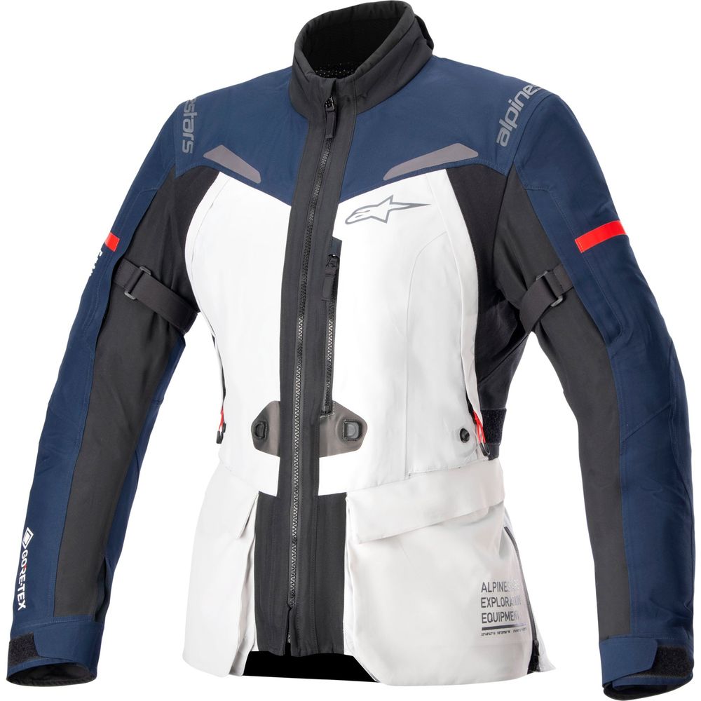 Alpinestars Stella ST-7 2L Ladies Gore-Tex Jacket Ice Grey / Dark Blue / Black FREE 1 YEAR Returns, FREE UK Delivery | ThrottleChimp