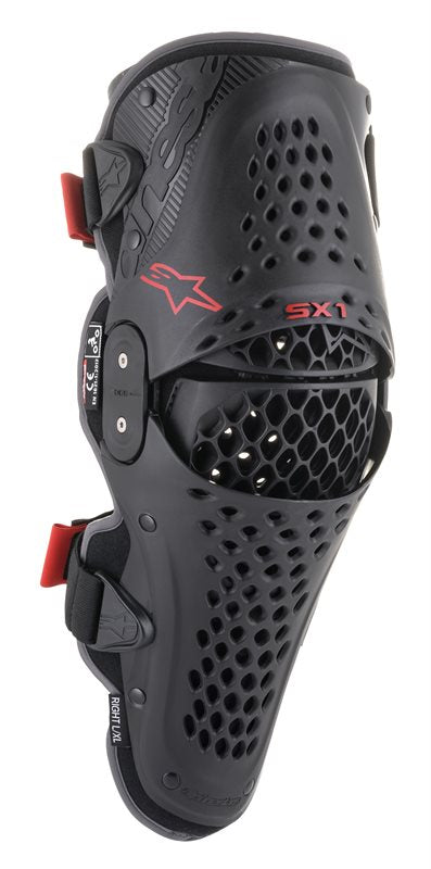 Alpinestars Sx-1 V2 Knee Protector Black / Red FREE 1 YEAR Returns, FREE UK Delivery | ThrottleChimp