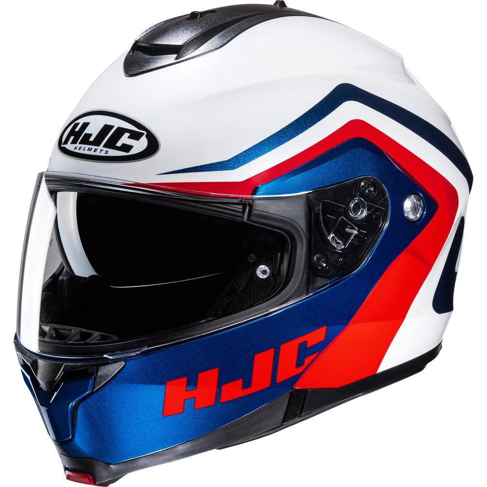 HJC C91N Nepos Flip-Up Helmet MC21 White / Blue / Red - ThrottleChimp