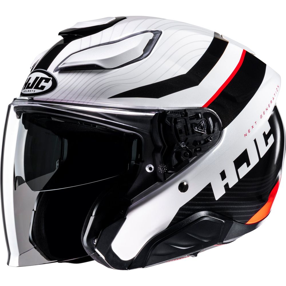 HJC F31 Naby Open Face Helmet MC1 Red / White / Black - ThrottleChimp