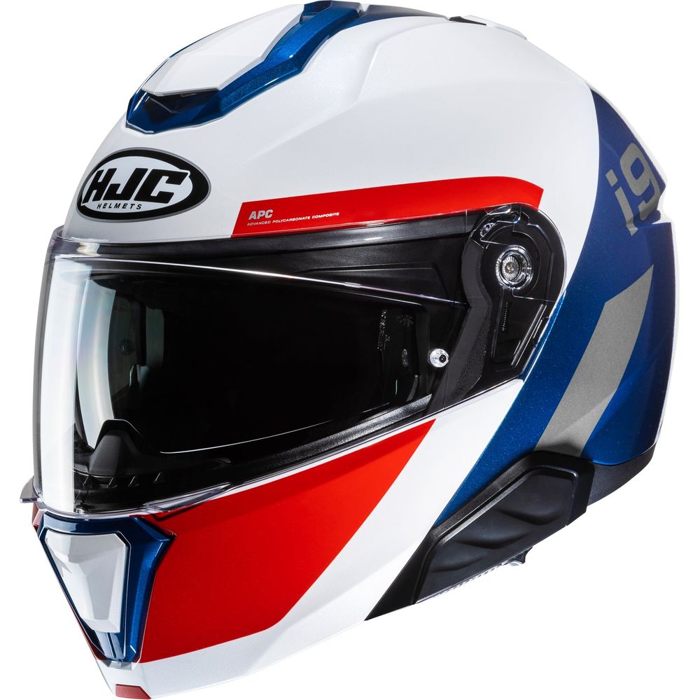 HJC I91 Bina Flip-Up Helmet MC21 White / Blue / Red FREE 1 YEAR Returns, FREE UK Delivery | ThrottleChimp