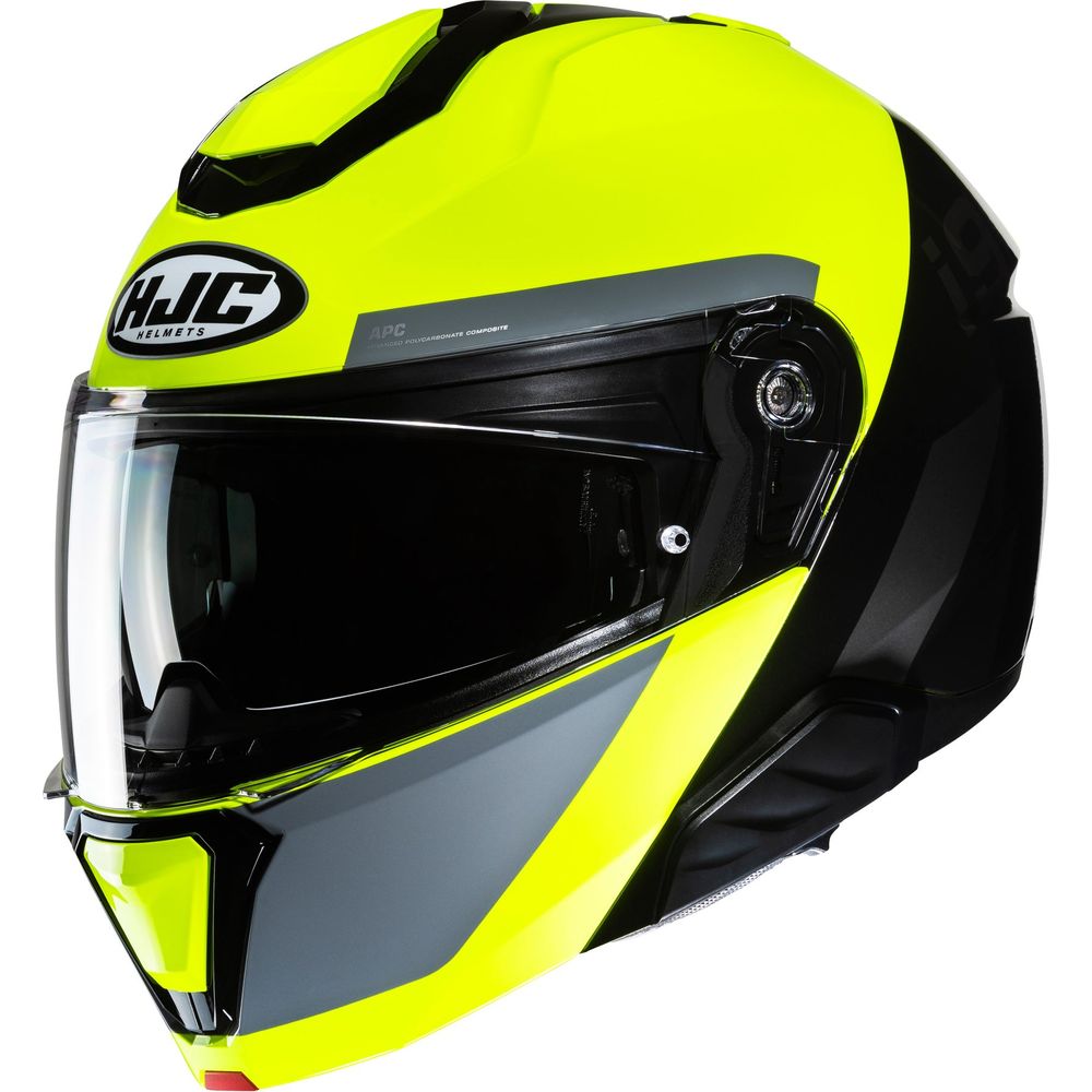 HJC I91 Bina Flip-Up Helmet MC3H Yellow - ThrottleChimp