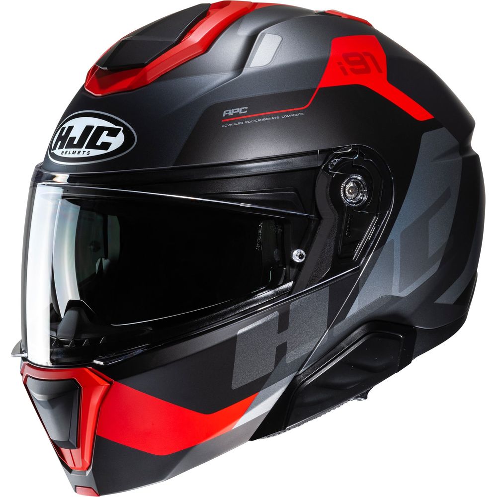 HJC I91 Carst Flip-Up Helmet MC1SF Red FREE 1 YEAR Returns, FREE UK Delivery | ThrottleChimp