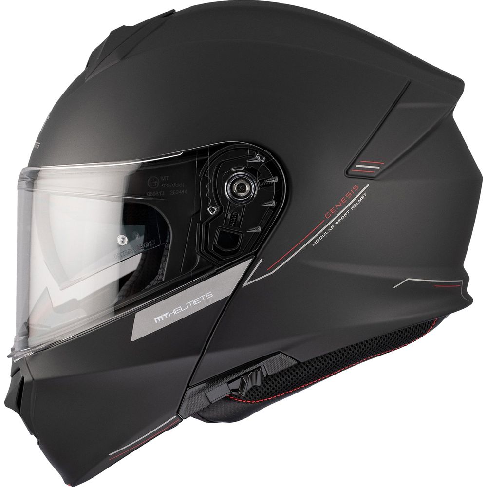 MT Genesis SV Solid A1 Flip-Up Helmet Matt Black - ThrottleChimp