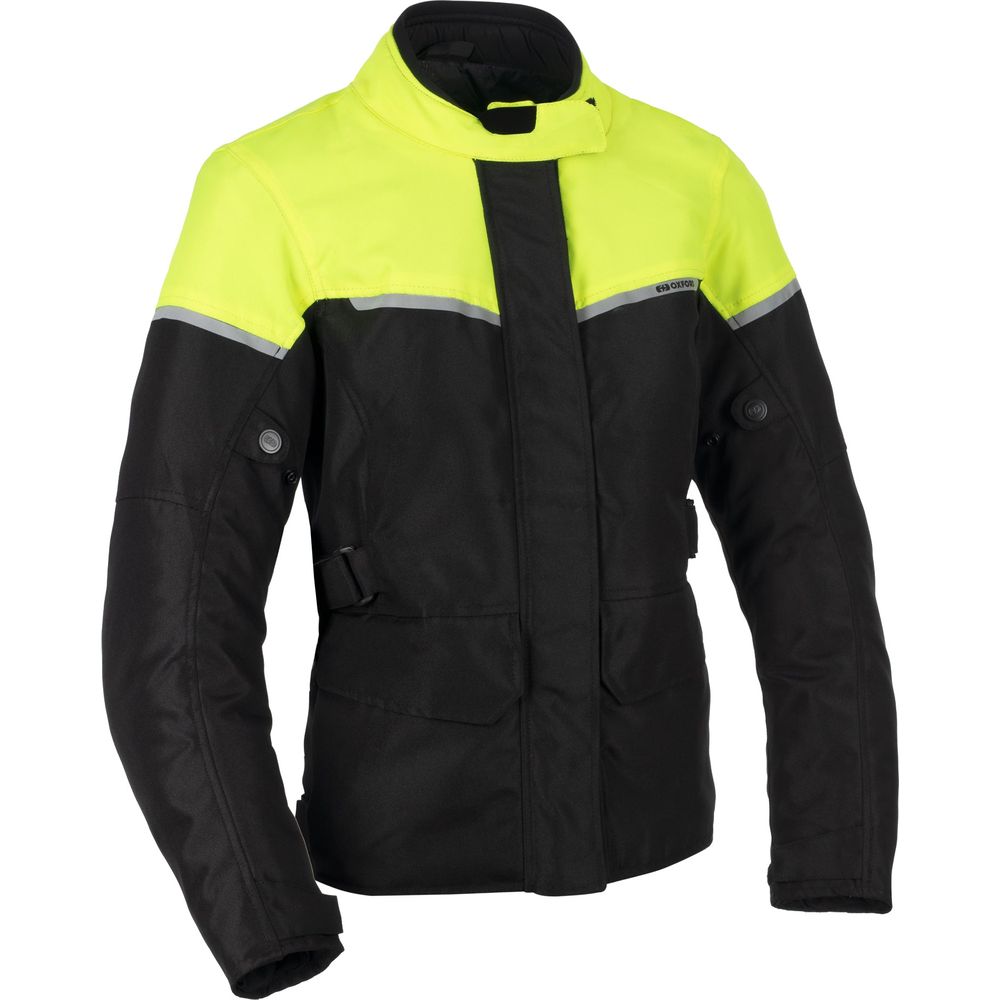 Spartan Waterproof Ladies Long Textile Jacket Black / Fluo Yellow - ThrottleChimp