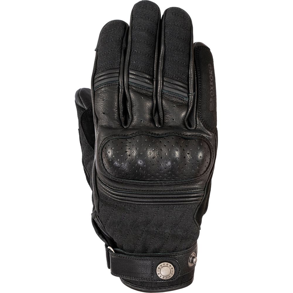 Oxford Hardy Leather / Textile Gloves Black - ThrottleChimp