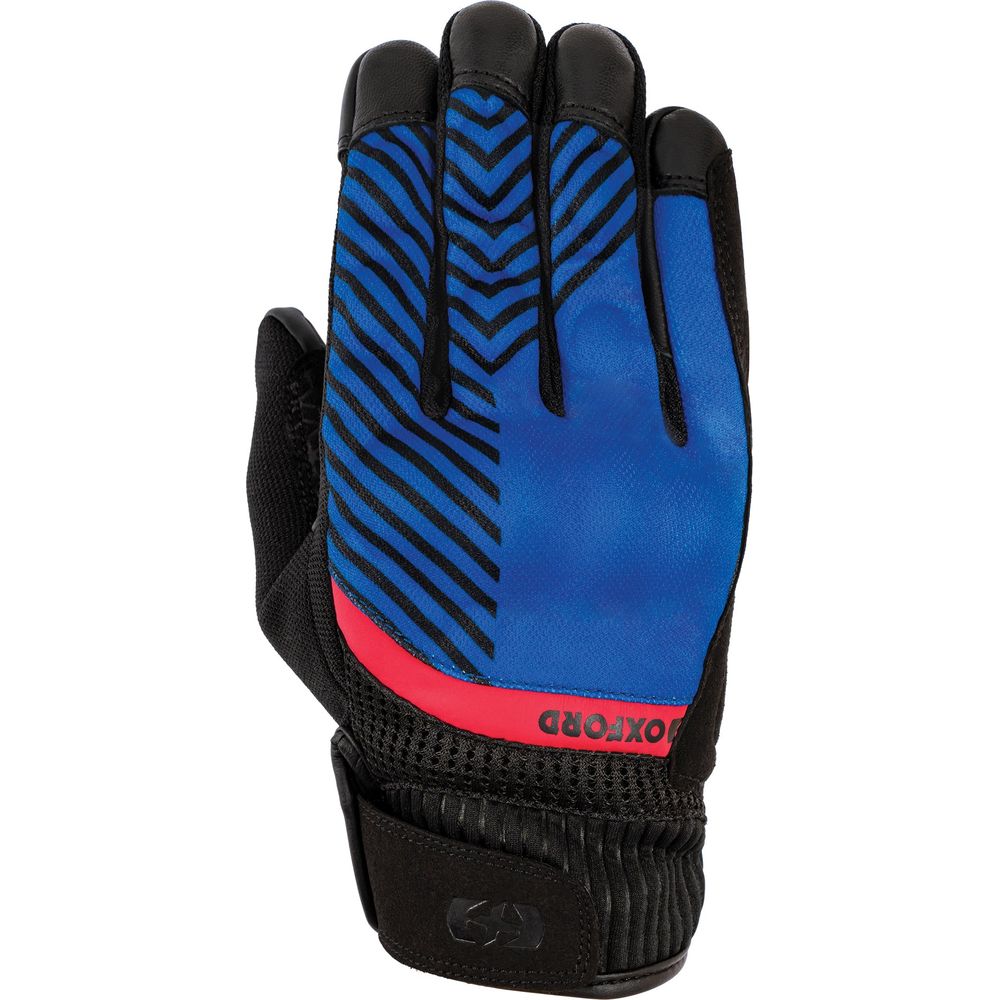 Oxford Byron Textile Gloves Blue / Red - ThrottleChimp